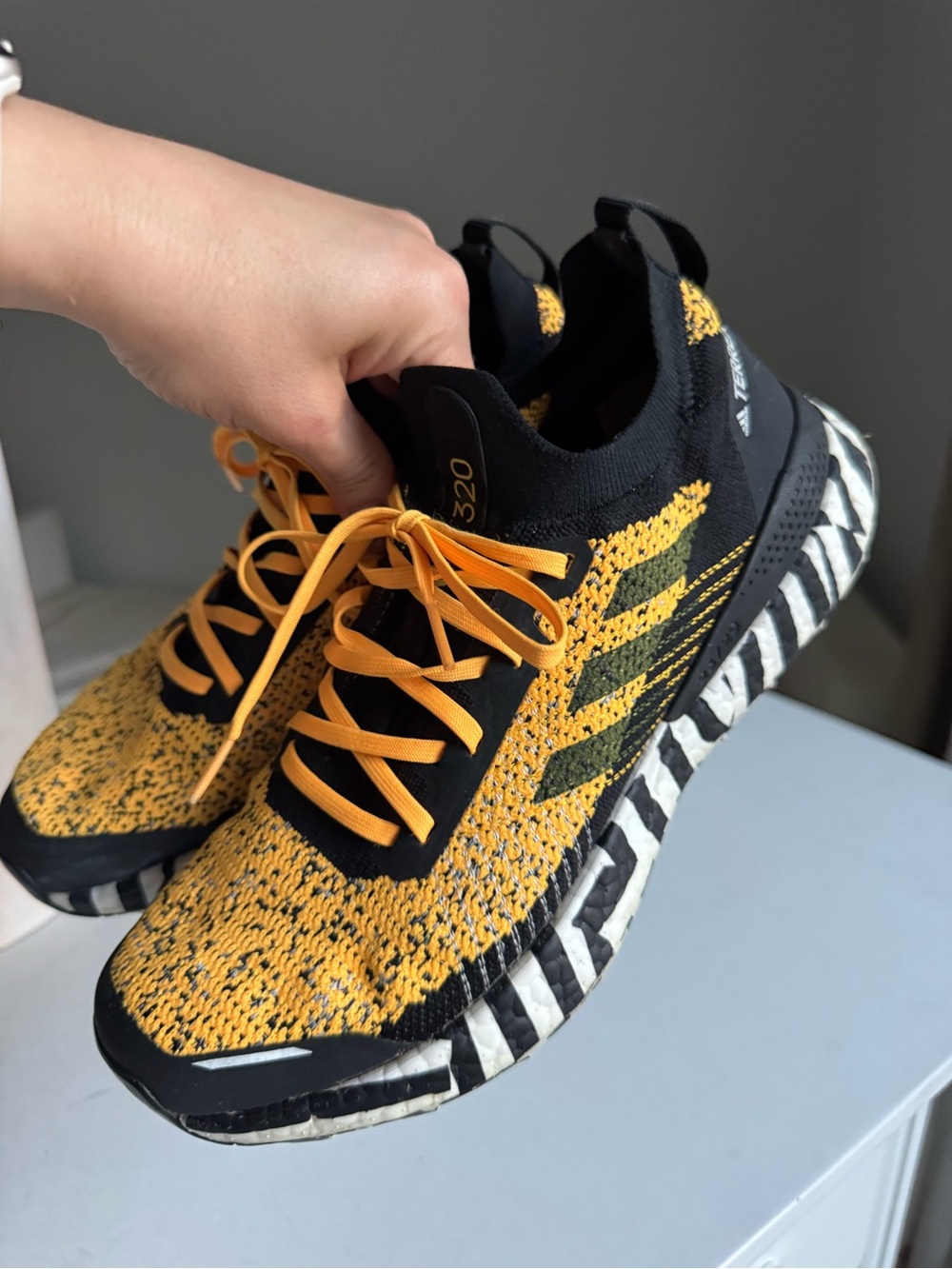 Adidas Terrex Two Ultra Parley Solar Gold Trail Running Shoes – Men’s US 8.5